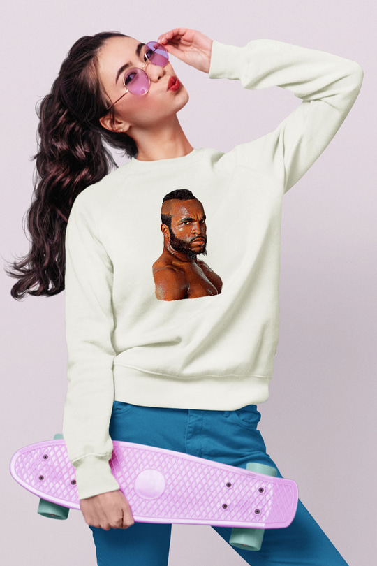 Clubber Baskılı Beyaz Unisex Sweatshirt