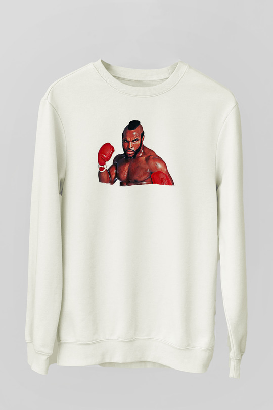 Clubber Baskılı Beyaz Unisex Sweatshirt