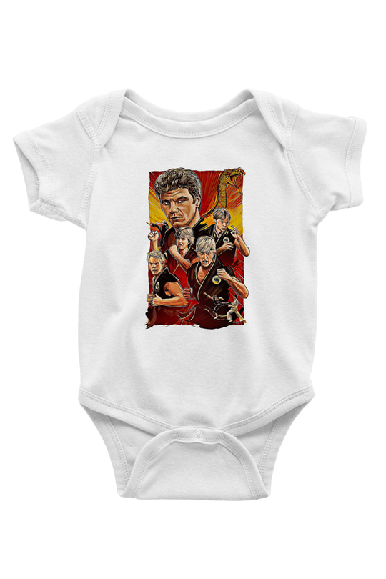 Cobra Kai Baskılı Beyaz Unisex Bebek Body - Zıbın