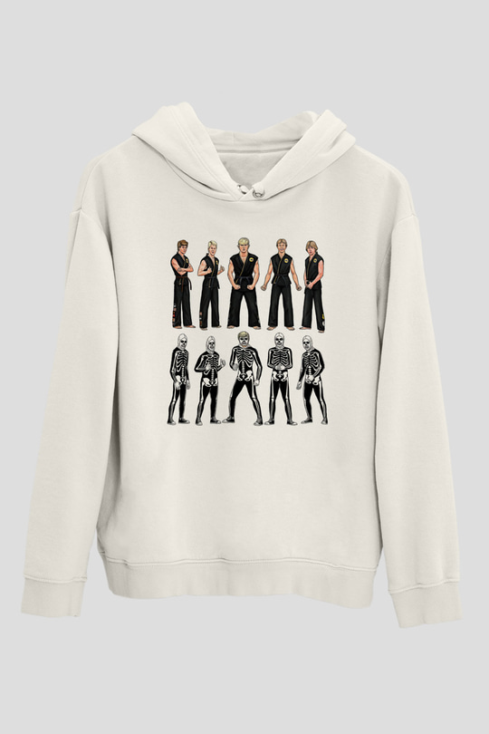 Cobra Kai Baskılı Beyaz Unisex Hoodie