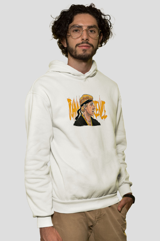 Cobra Kai Baskılı Beyaz Unisex Hoodie