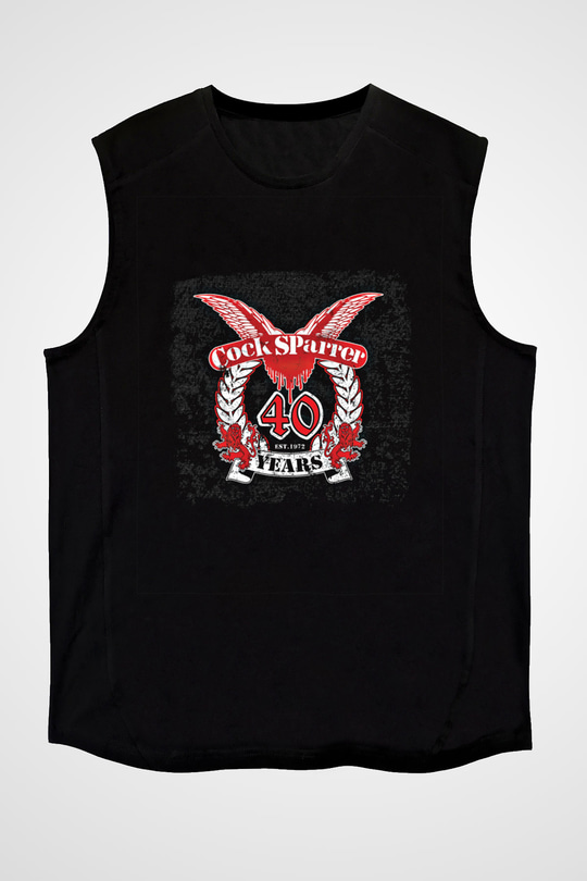 Cock Sparrer Baskılı Unisex Siyah Kolsuz Tişört