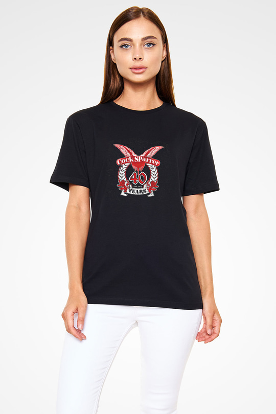 Cock Sparrer Baskılı Unisex Siyah Tişört