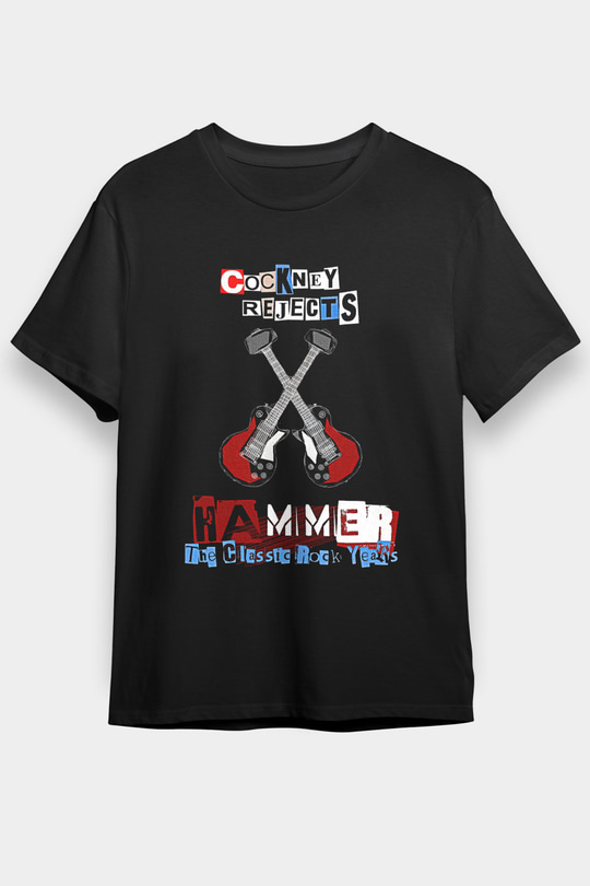 Cockney Rejects Baskılı Unisex Siyah Tişört - Tshirt