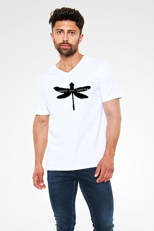 Coheed and Cambria Beyaz Unisex V Yaka Tişört