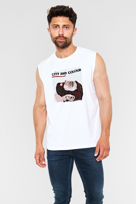 Color of Violence Baskılı Unisex Beyaz Kolsuz Tişört
