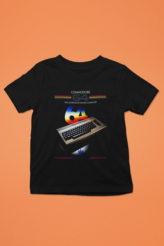 Commodore 64 Baskılı Unisex Siyah Çocuk Tişört - Tshirt