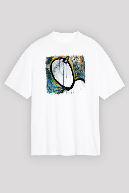 Converge Baskılı Unisex Beyaz Oversize Tişört