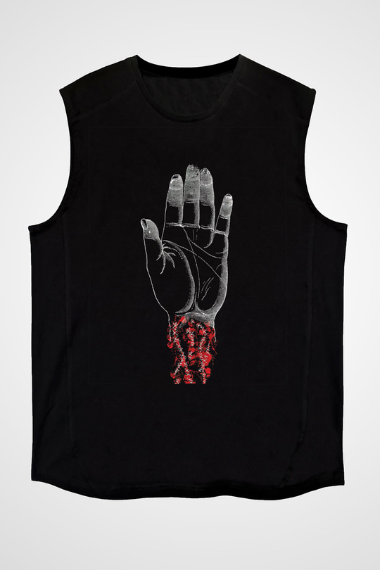 Converge Baskılı Unisex Siyah Kolsuz Tişört