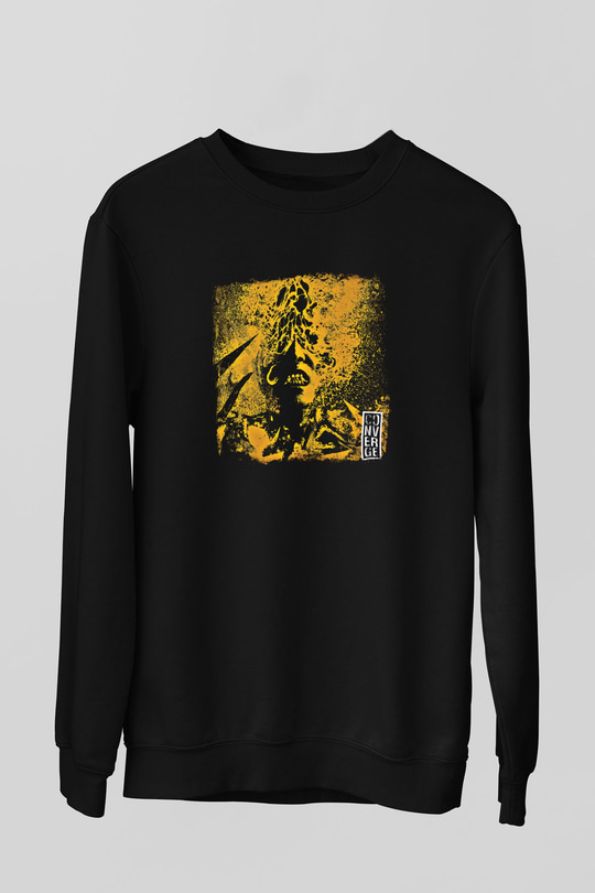 Converge Baskılı Unisex Siyah Sweatshirt