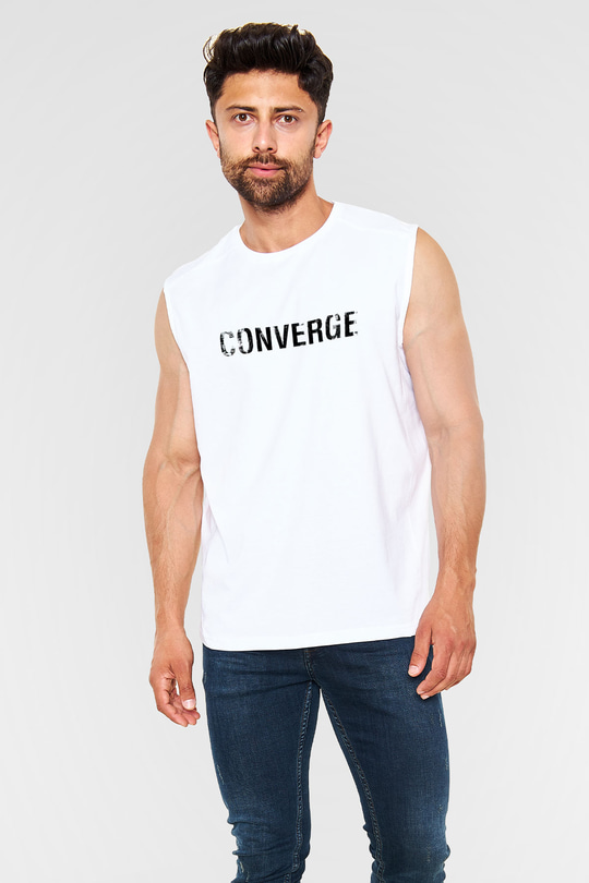 Converge Beyaz Unisex Kolsuz Tişört
