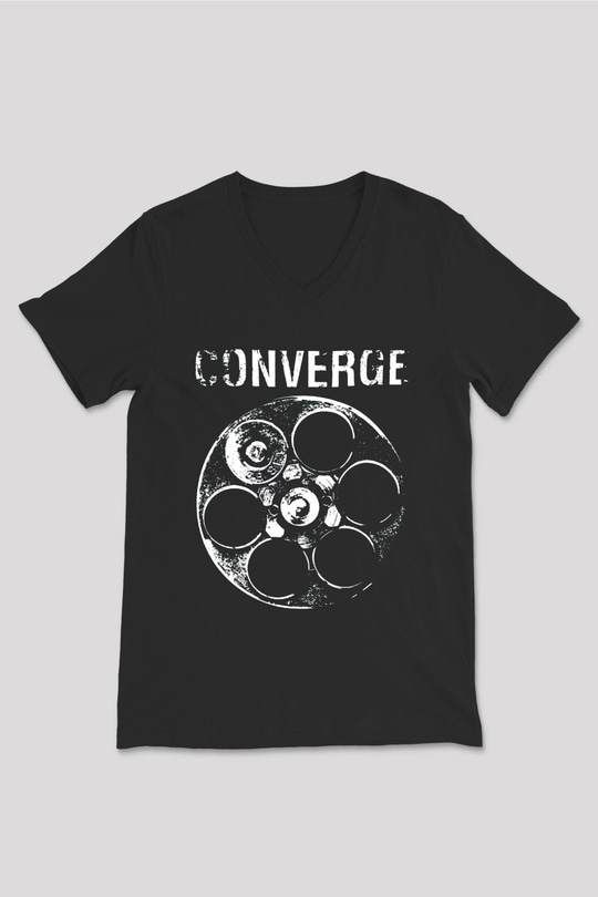 Converge Siyah Unisex V Yaka Tişört