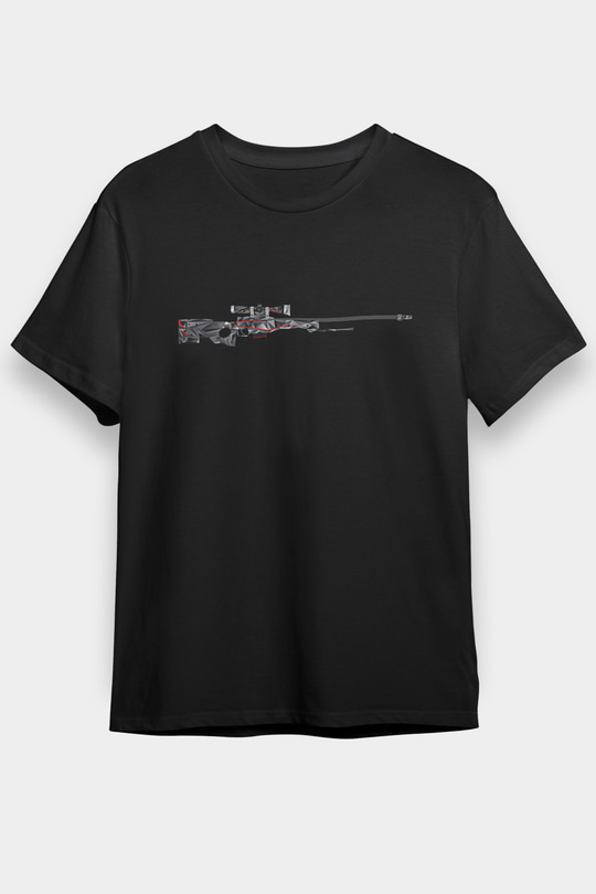 Counter Strike Baskılı Unisex Siyah Tişört - Tshirt