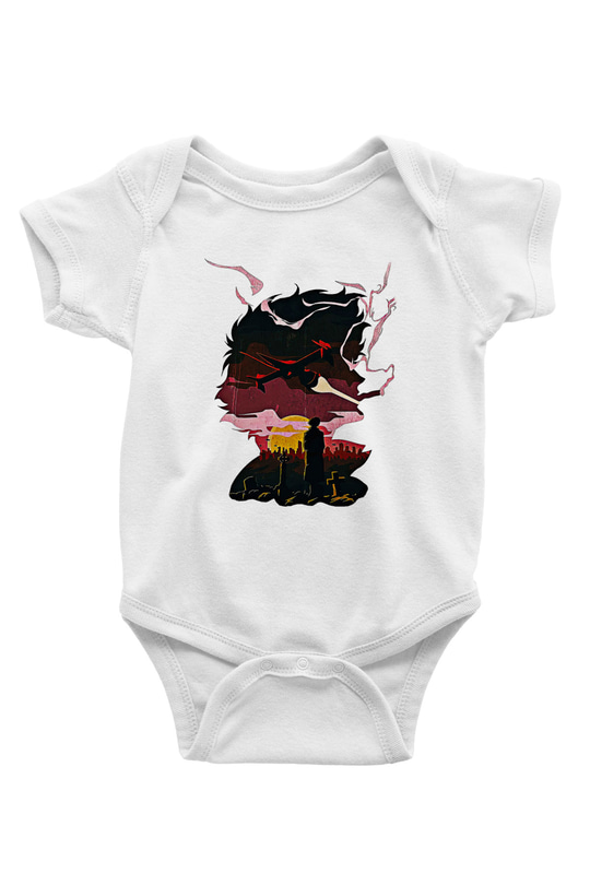 Cowboy Bebop Baskılı Beyaz Unisex Bebek Body - Zıbın
