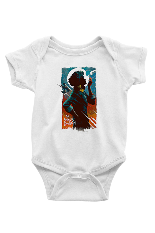 Cowboy Bebop Baskılı Beyaz Unisex Bebek Body - Zıbın