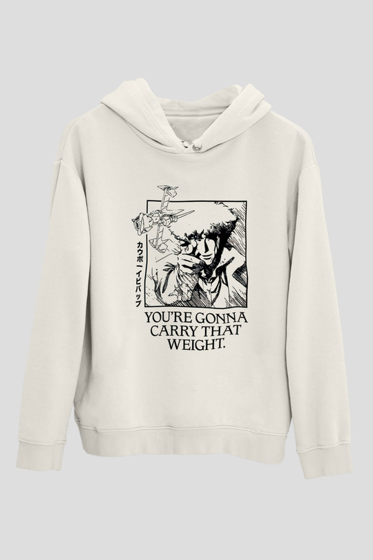 Cowboy Bebop Baskılı Beyaz Unisex Hoodie