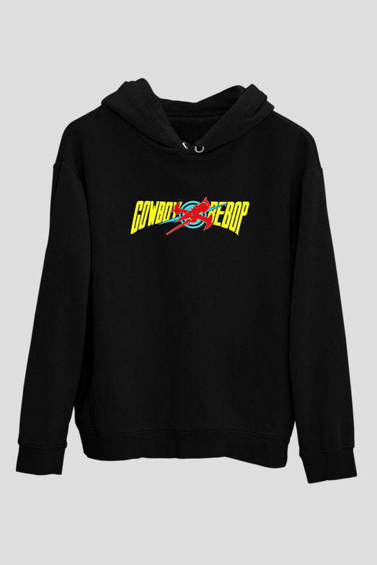 Cowboy Bebop Baskılı Unisex Siyah Hoodie