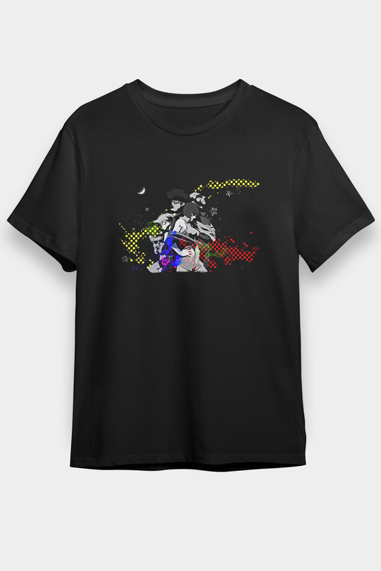 Cowboy Bebop Baskılı Unisex Siyah Tişört - Tshirt