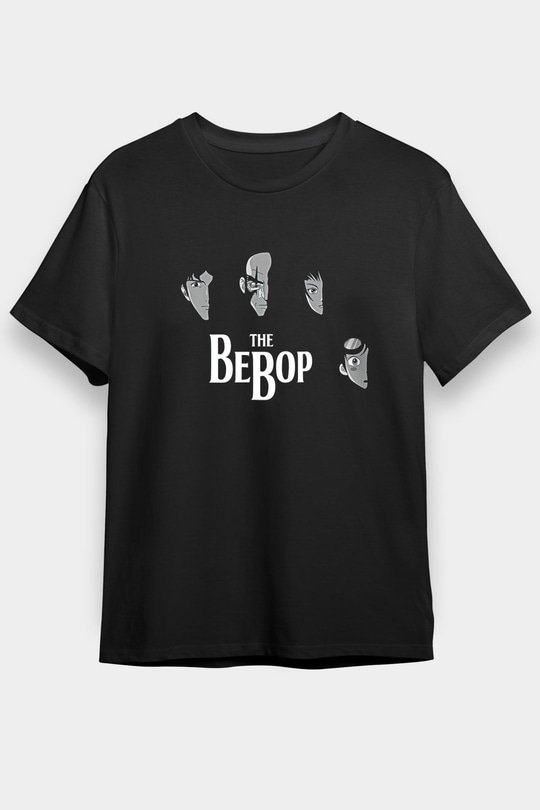Cowboy Bebop Baskılı Unisex Siyah Tişört - Tshirt