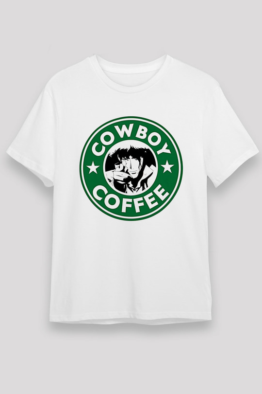 Cowboy Bebop Unisex Baskılı Beyaz Tişört - Tshirt