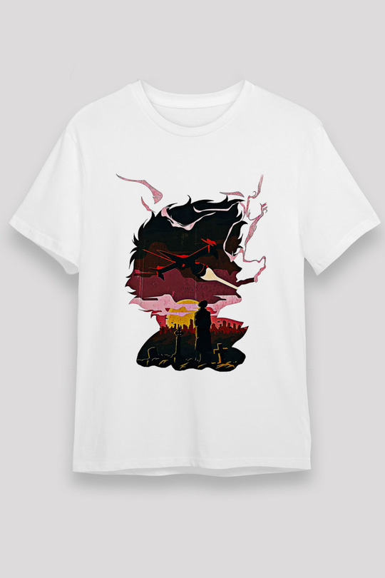 Cowboy Bebop Unisex Baskılı Beyaz Tişört - Tshirt
