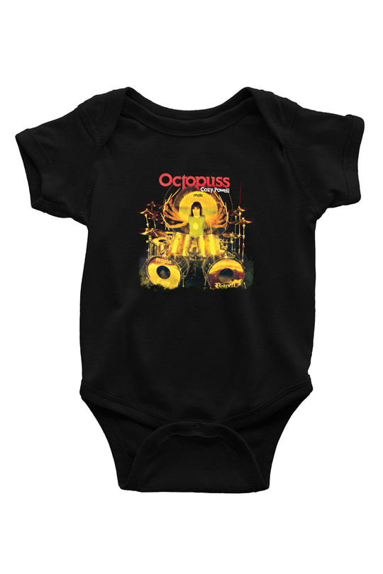 Cozy Powell Baskılı Unisex Siyah Bebek Body - Zıbın