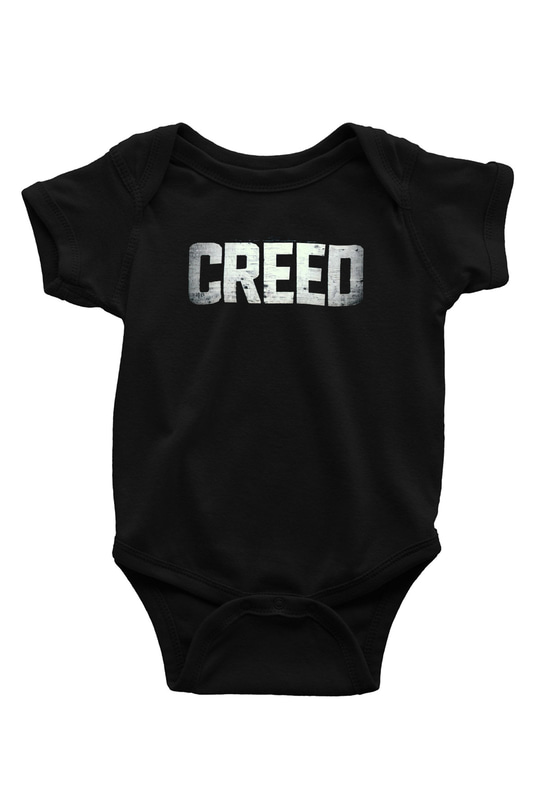Creed Baskılı Siyah Bebek Body - Zıbın