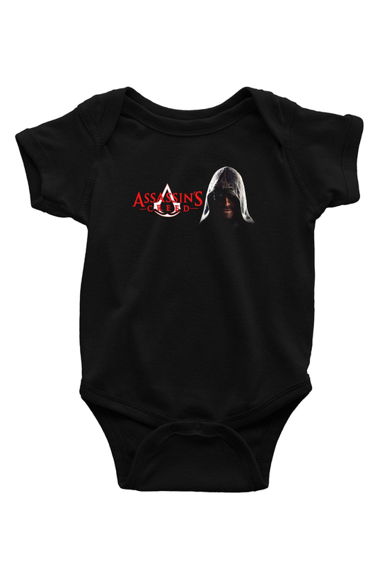 Creed Baskılı Siyah Bebek Body - Zıbın