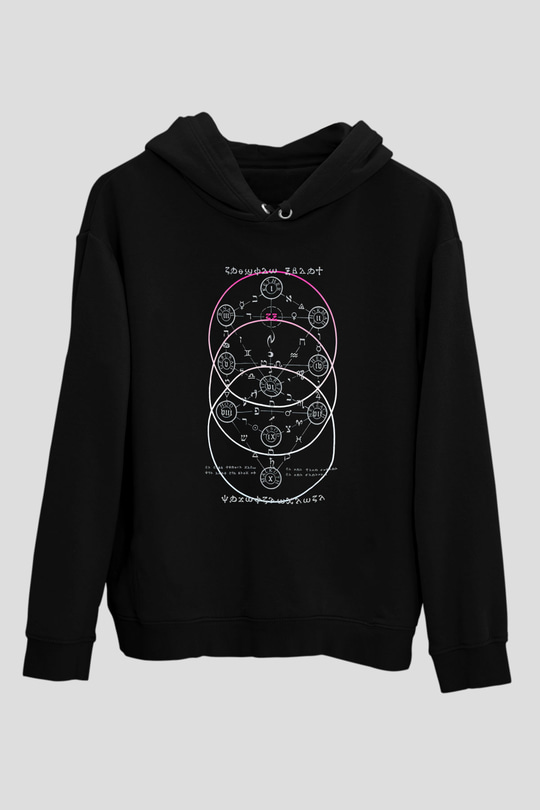Crimson Glory Siyah Unisex Kapüşonlu Sweatshirt