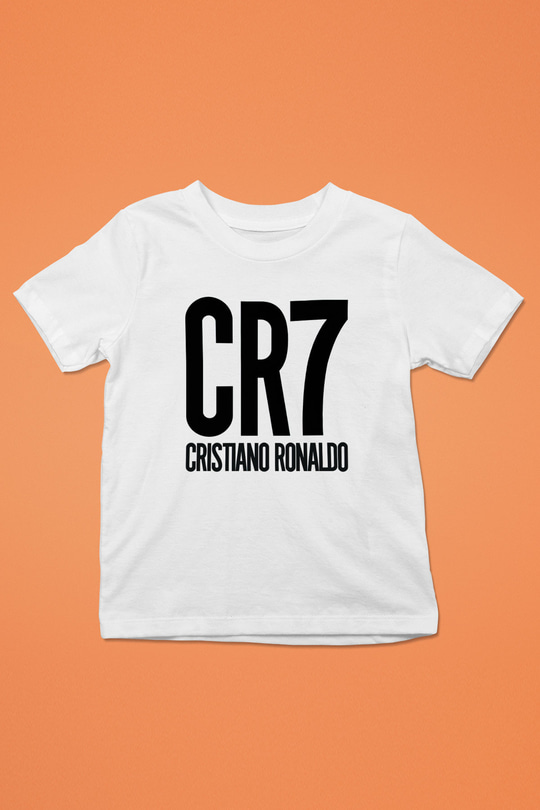Cristiano Ronaldo Baskılı Beyaz Unisex Çocuk Tişört