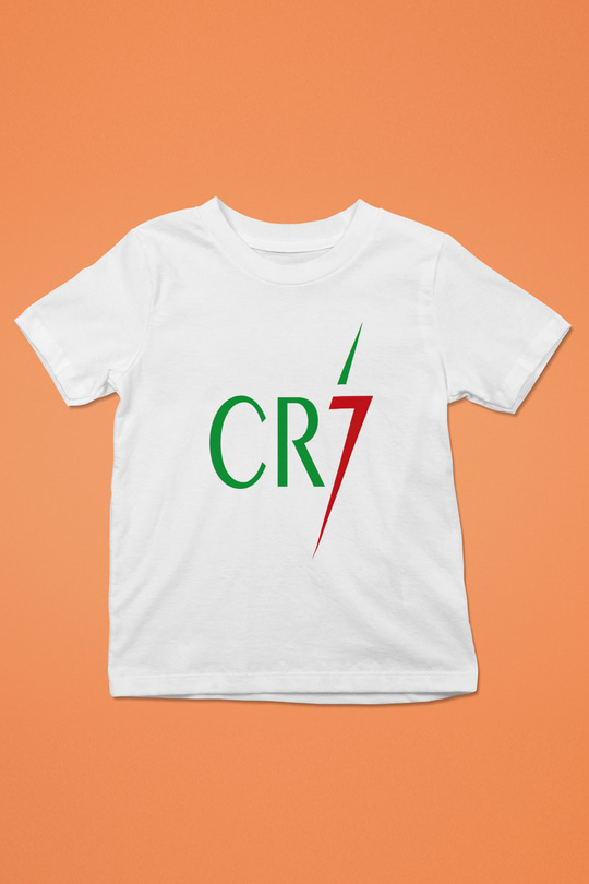 Cristiano Ronaldo Baskılı Beyaz Unisex Çocuk Tişört