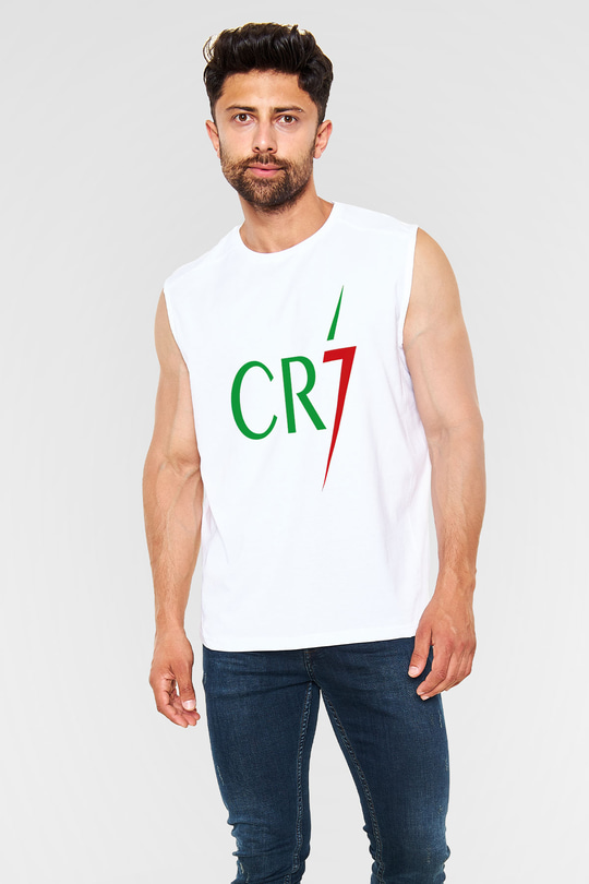 Cristiano Ronaldo Beyaz Unisex Kolsuz Tişört