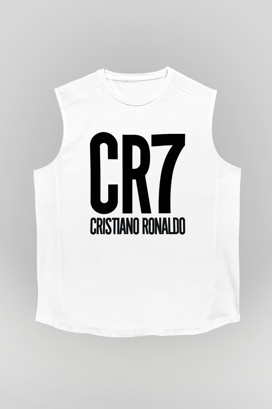 Cristiano Ronaldo Beyaz Unisex Kolsuz Tişört