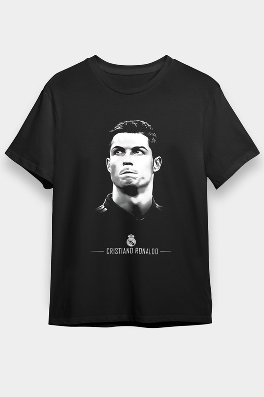 Cristiano Ronaldo Siyah Unisex Tişört T-Shirt - TişörtFabrikası