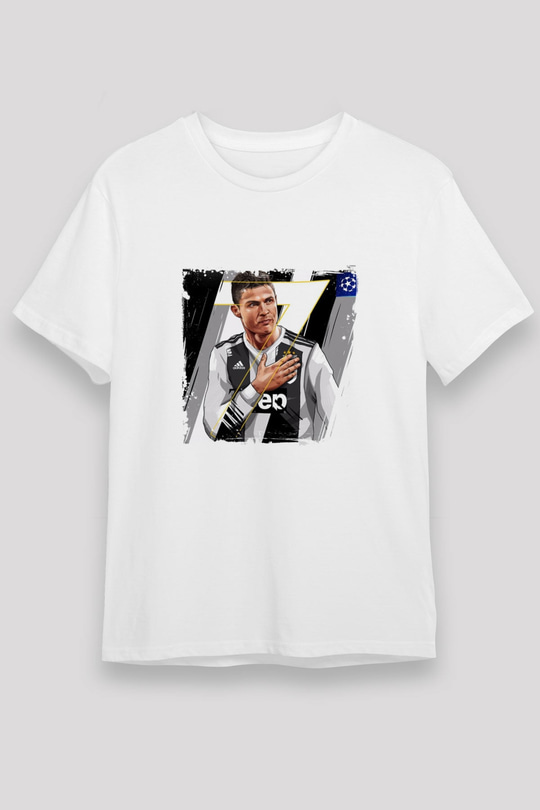 Cristiano Ronaldo Unisex Baskılı Beyaz Tişört