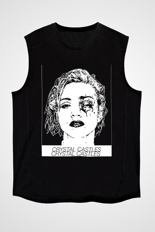Crystal Castles Siyah Unisex Kolsuz Tişört