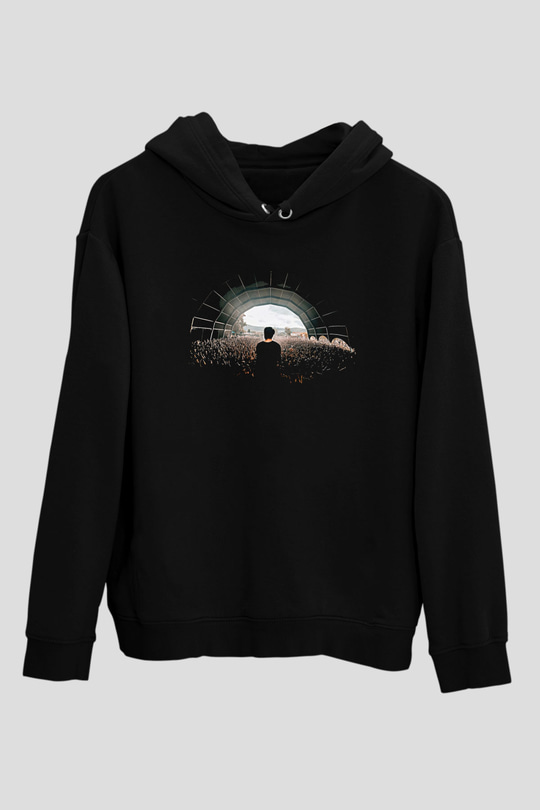 Crystal Lake Baskılı Unisex Siyah Kapüşonlu Sweatshirt