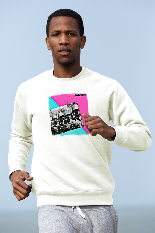 Cure Baskılı Unisex Beyaz Sweatshirt