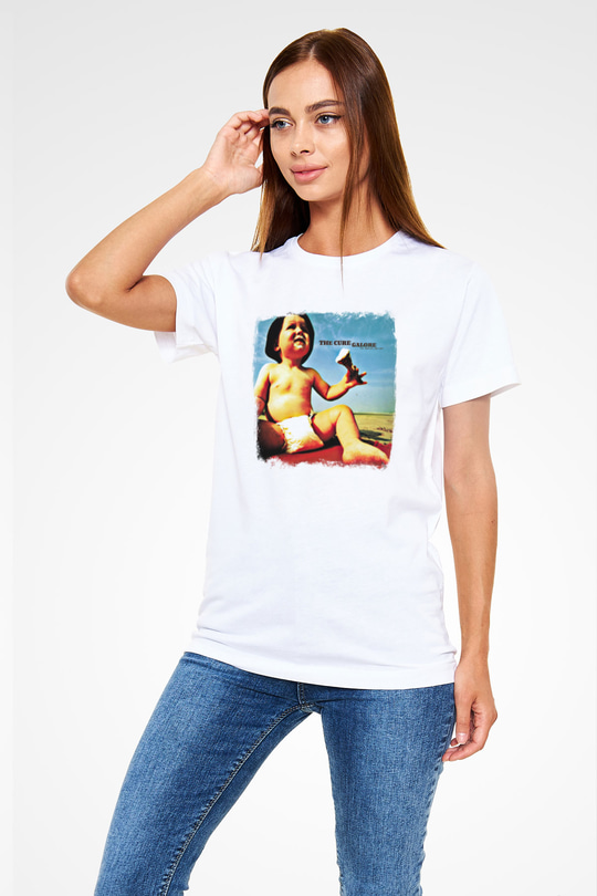 Cure Baskılı Unisex Beyaz Tişört