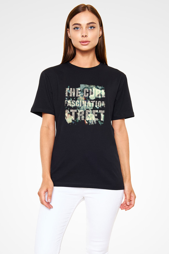 Cure Baskılı Unisex Siyah Tişört