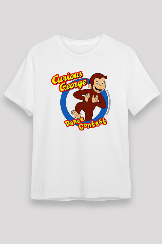 Curious George Beyaz Unisex Tişört T-Shirt