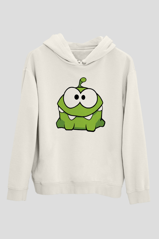 Cut the Rope Beyaz Unisex Kapşonlu Sweatshirt