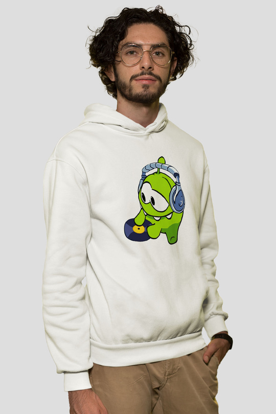 Cut the Rope Beyaz Unisex Kapşonlu Sweatshirt