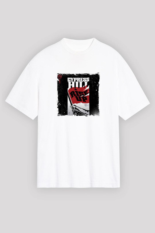 Cypress Hill Baskılı Oversize Beyaz Tişört