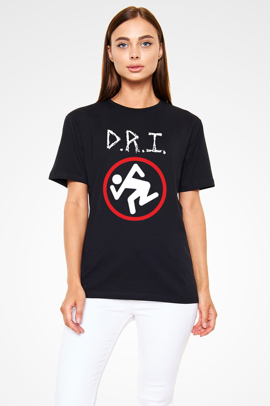 D.R.I Siyah Unisex Tişört T-Shirt - TişörtFabrikası