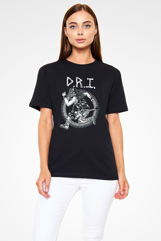 D.R.I Siyah Unisex Tişört T-Shirt - TişörtFabrikası