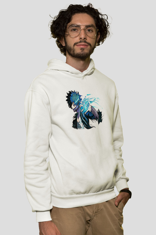 Dabi Baskılı Beyaz Unisex Hoodie