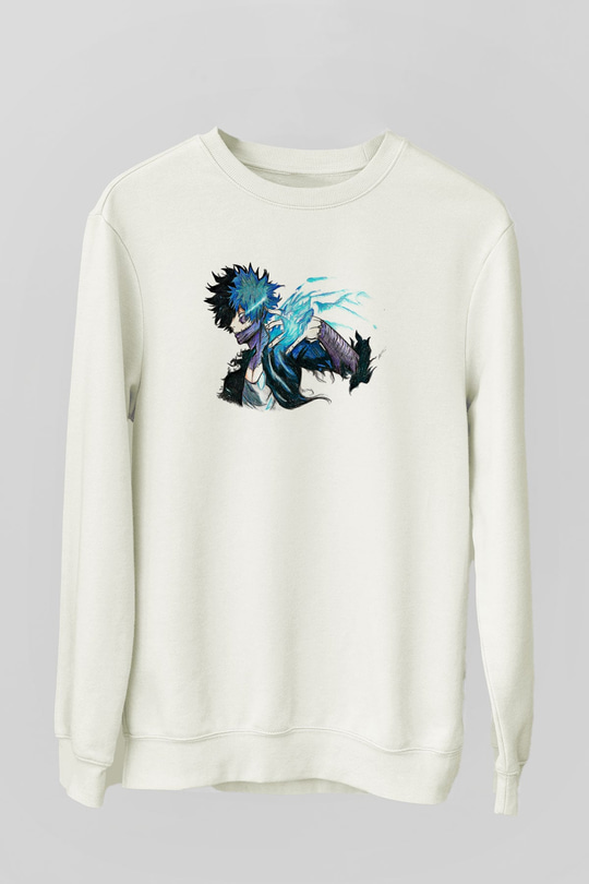 Dabi Baskılı Beyaz Unisex Sweatshirt