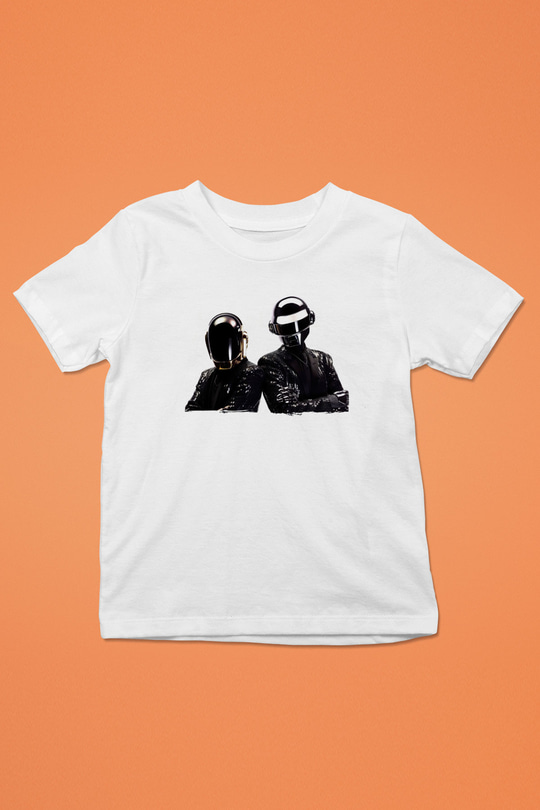 Daft Punk Beyaz Unisex Çocuk Tişört
