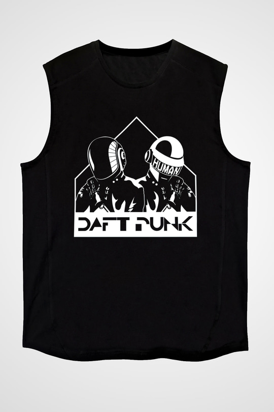 Daft Punk Siyah Unisex Kolsuz Tişört